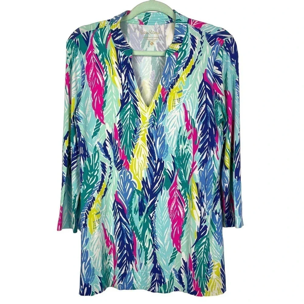Lilly Pulitzer Vero Tunic Light As A Feather Top Small UPF 50+ Beach Casual - Picture 2 of 9